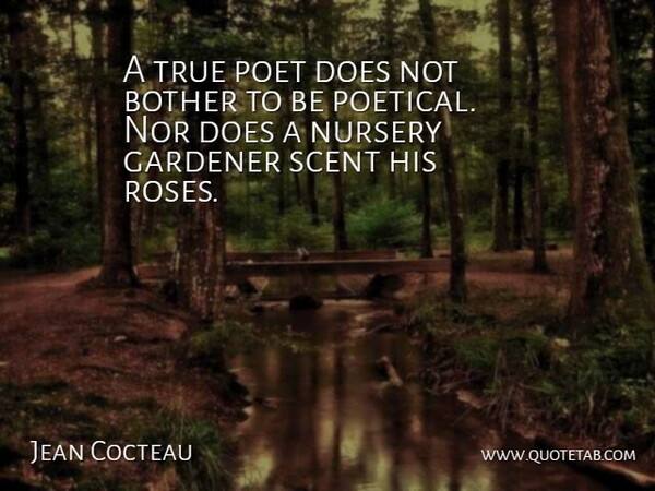 Jean Cocteau Quote About Rose, Nurse, Poetry: A True Poet Does Not...
