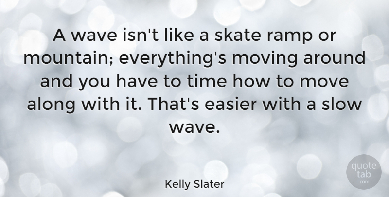 Kelly Slater Quote About Along, Easier, Move, Ramp, Skate: A Wave Isnt Like A...