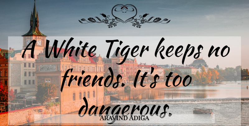 Aravind Adiga Quote About White, No Friends, Dangerous: A White Tiger Keeps No...
