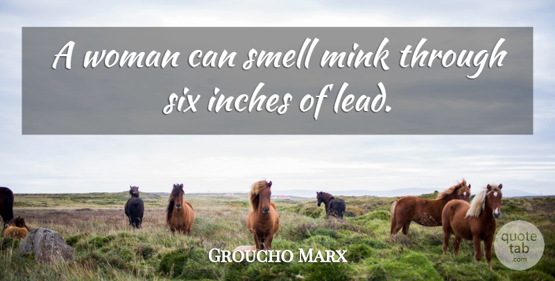 Groucho Marx Quote About Smell, Six, Inches: A Woman Can Smell Mink...