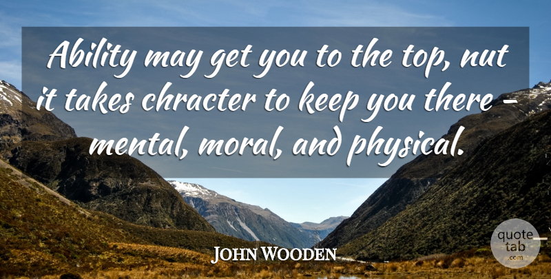 John Wooden Quote About Basketball, Nuts, May: Ability May Get You To...