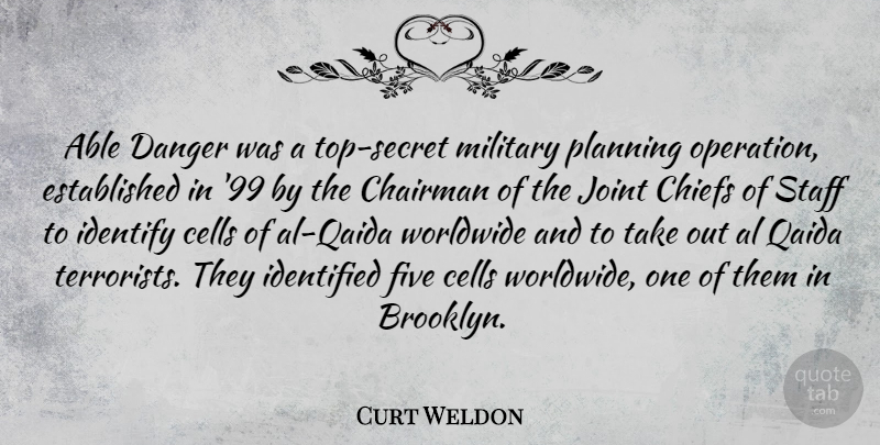 Curt Weldon Quote About Military, Cells, Secret: Able Danger Was A Top...