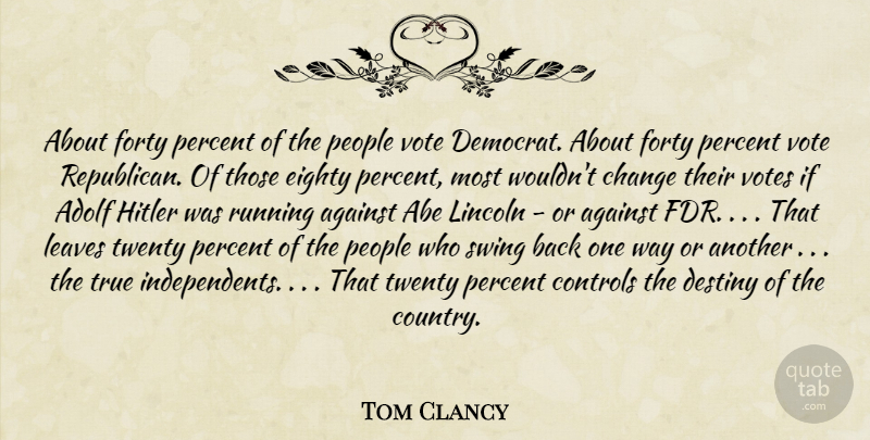 Tom Clancy Quote About Running, Country, Destiny: About Forty Percent Of The...