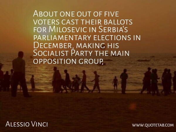 Alessio Vinci Quote About Ballots, Cast, Elections, Five, Main: About One Out Of Five...