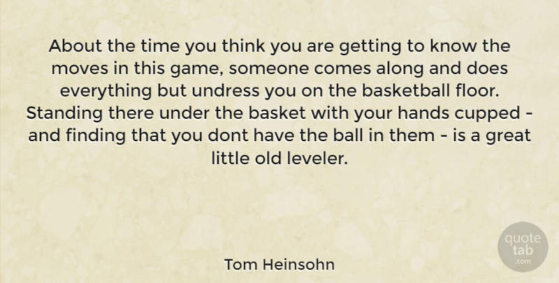 Tom Heinsohn Quote About Basketball, Moving, Thinking: About The Time You Think...