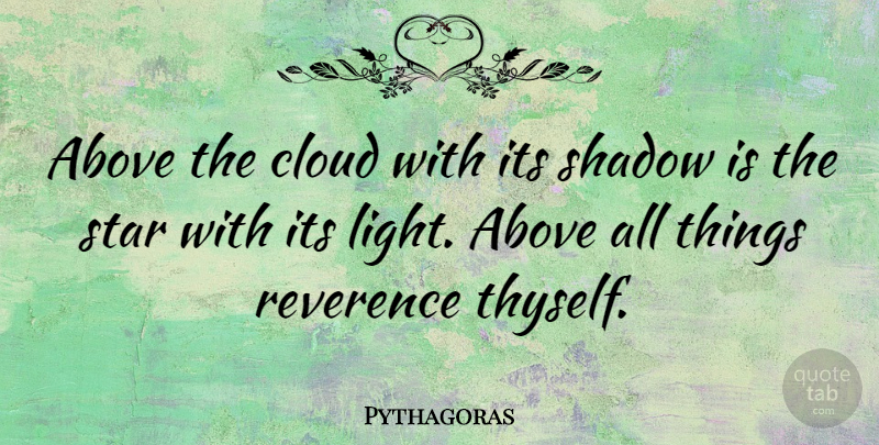 Pythagoras Quote About Stars, Self Esteem, Self Worth: Above The Cloud With Its...