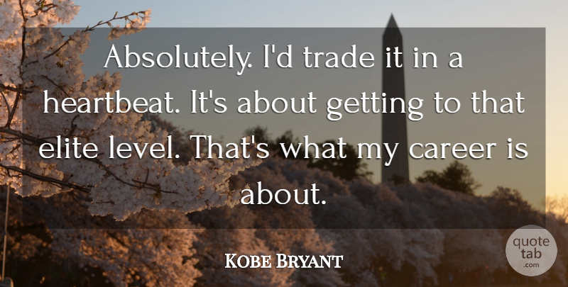 Kobe Bryant Quote About Career, Elite, Trade: Absolutely Id Trade It In...