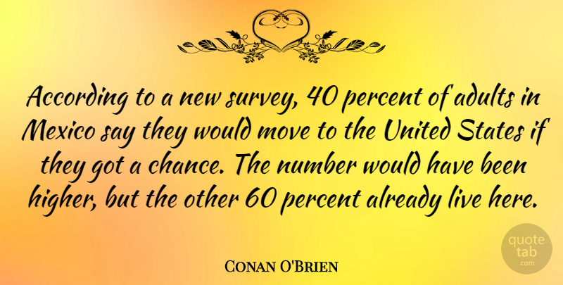 Conan O'Brien Quote About Moving, Numbers, Mexico: According To A New Survey...