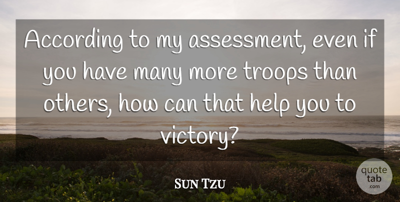 Sun Tzu Quote About War, Assessment, Victory: According To My Assessment Even...