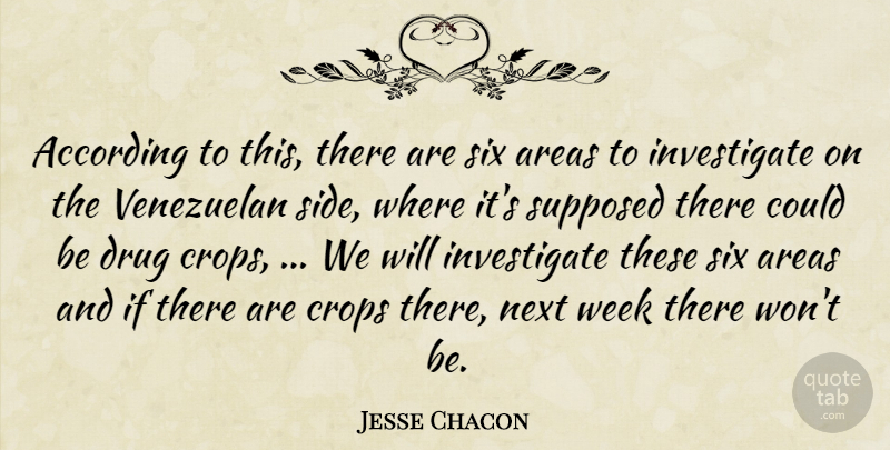 Jesse Chacon Quote About According, Areas, Crops, Next, Six: According To This There Are...
