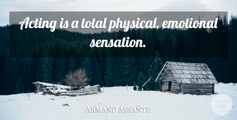 Armand Assante Quote About Emotional, Acting, Love Emotion: Acting Is A Total Physical...