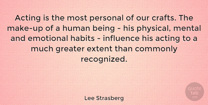 Lee Strasberg Quote About Motivational, Emotional, Theatre: Acting Is The Most Personal...