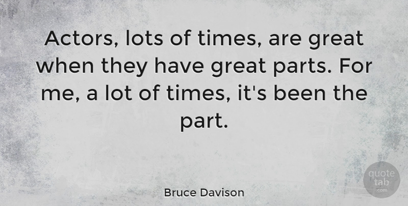 Bruce Davison Quote About Actors: Actors Lots Of Times Are...