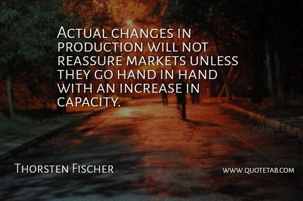 Thorsten Fischer Quote About Actual, Changes, Hand, Increase, Markets: Actual Changes In Production Will...