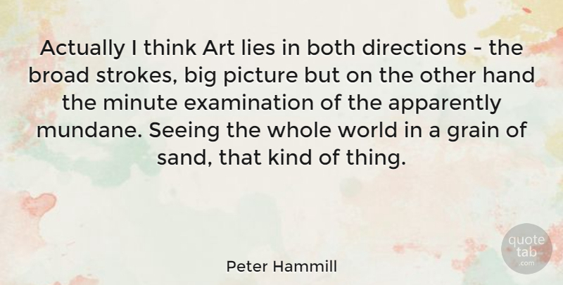 Peter Hammill Quote About Art, Lying, Thinking: Actually I Think Art Lies...