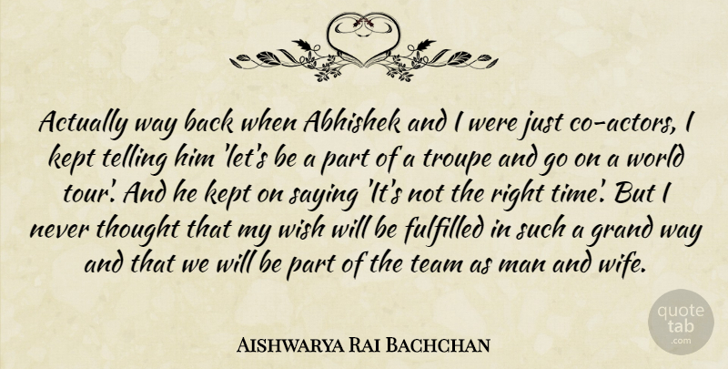 Aishwarya Rai Bachchan Quote About Team, Men, Wife: Actually Way Back When Abhishek...