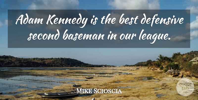 Mike Scioscia Quote About Adam, Baseman, Best, Defensive, Kennedy: Adam Kennedy Is The Best...