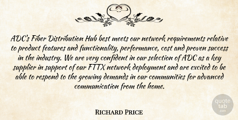 Richard Price Quote About Advanced, Best, Communication, Confident, Cost: Adcs Fiber Distribution Hub Best...