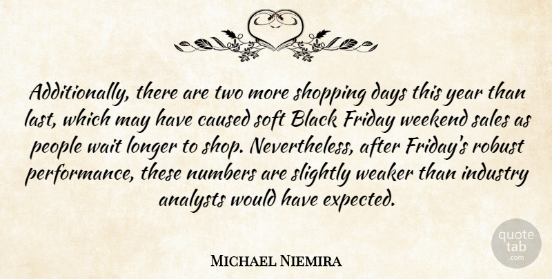 Michael Niemira Quote About Black, Caused, Days, Friday, Industry: Additionally There Are Two More...