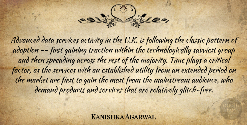 Kanishka Agarwal Quote About Across, Activity, Adoption, Advanced, Classic: Advanced Data Services Activity In...