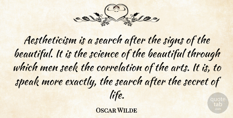 Oscar Wilde Quote About Beautiful, Art, Men: Aestheticism Is A Search After...