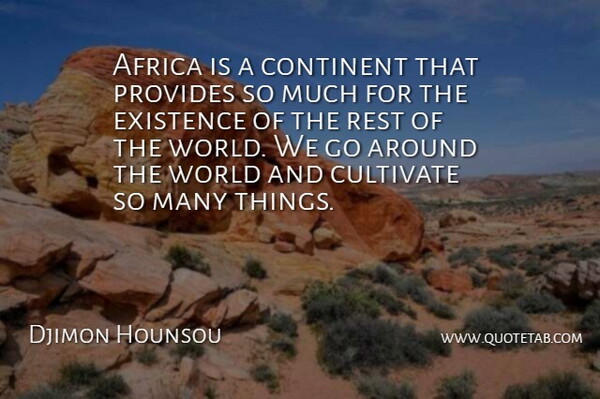 Djimon Hounsou Quote About Continent, Cultivate, Provides: Africa Is A Continent That...
