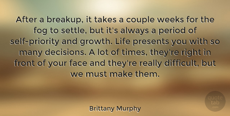 Brittany Murphy Quote About Moving On, Break Up, Breakup: After A Breakup It Takes...
