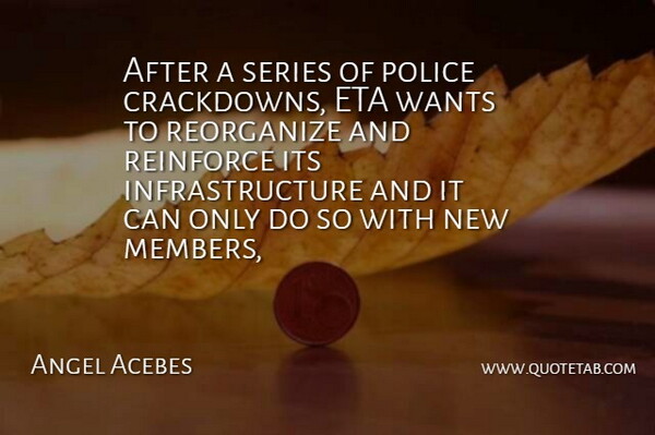 Angel Acebes Quote About Police, Reinforce, Series, Wants: After A Series Of Police...