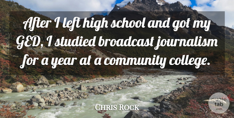 Chris Rock Quote About School, College, Years: After I Left High School...