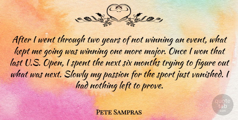 Pete Sampras Quote About Sports, Passion, Winning: After I Went Through Two...