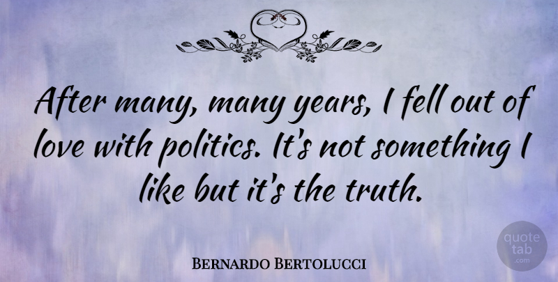 Bernardo Bertolucci Quote About Years: After Many Many Years I...