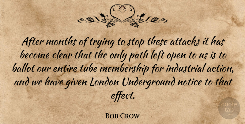 Bob Crow Quote About Attacks, Ballot, Clear, Entire, Given: After Months Of Trying To...