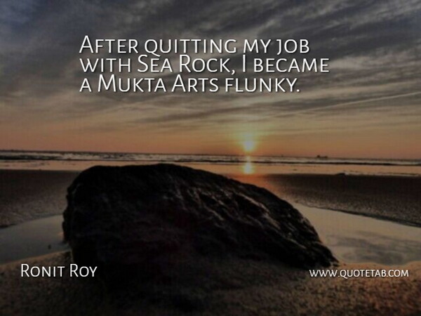 Ronit Roy Quote About Became, Job, Quitting: After Quitting My Job With...