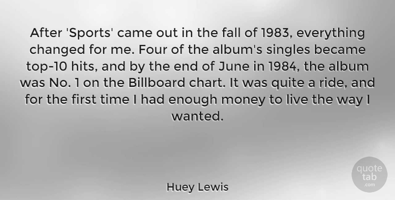 Huey Lewis Quote About Sports, Fall, June: After Sports Came Out In...