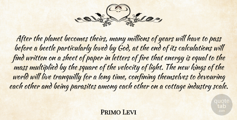 Primo Levi Quote About Love, Kings, Squares: After The Planet Becomes Theirs...