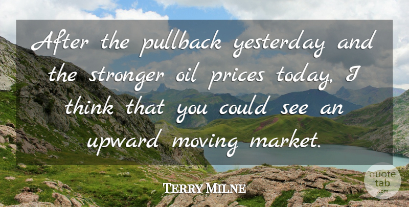 Terry Milne Quote About Moving, Oil, Prices, Stronger, Yesterday: After The Pullback Yesterday And...