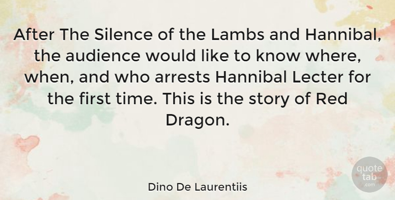 Dino De Laurentiis Quote About Dragons, Silence, Stories: After The Silence Of The...