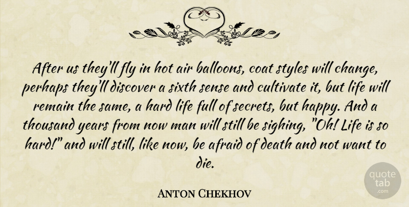 Anton Chekhov Quote About Men, Air Balloons, Years: After Us Theyll Fly In...