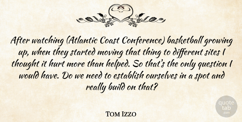 Tom Izzo Quote About Basketball, Build, Coast, Establish, Growing: After Watching Atlantic Coast Conference...