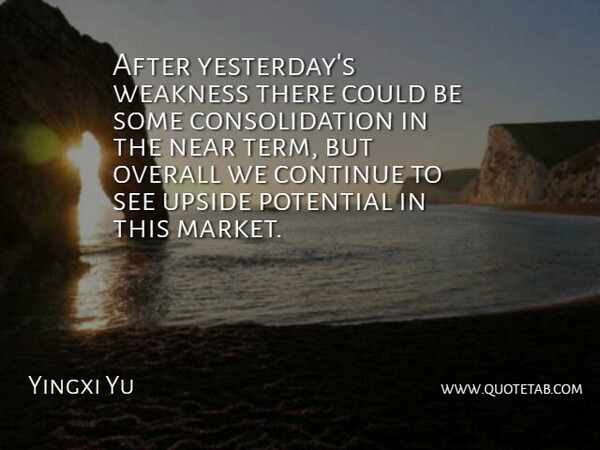 Yingxi Yu Quote About Continue, Near, Overall, Potential, Upside: After Yesterdays Weakness There Could...