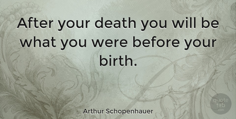 Arthur Schopenhauer Quote About Death, Suicide, Philosophical: After Your Death You Will...