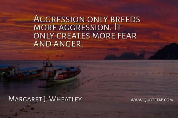 Margaret J. Wheatley Quote About Aggression: Aggression Only Breeds More Aggression...
