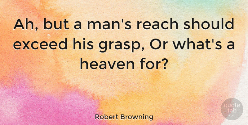 Robert Browning Quote About Inspirational, Life, Positive: Ah But A Mans Reach...