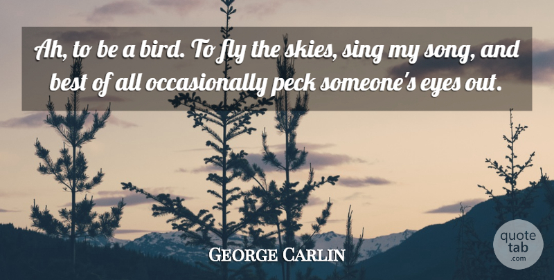 George Carlin Quote About Song, Humorous, Eye: Ah To Be A Bird...