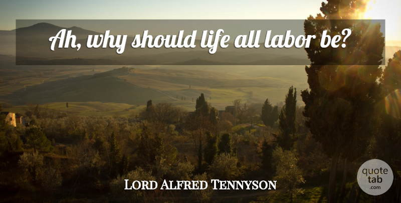 Lord Alfred Tennyson Quote About Should, Labor: Ah Why Should Life All...