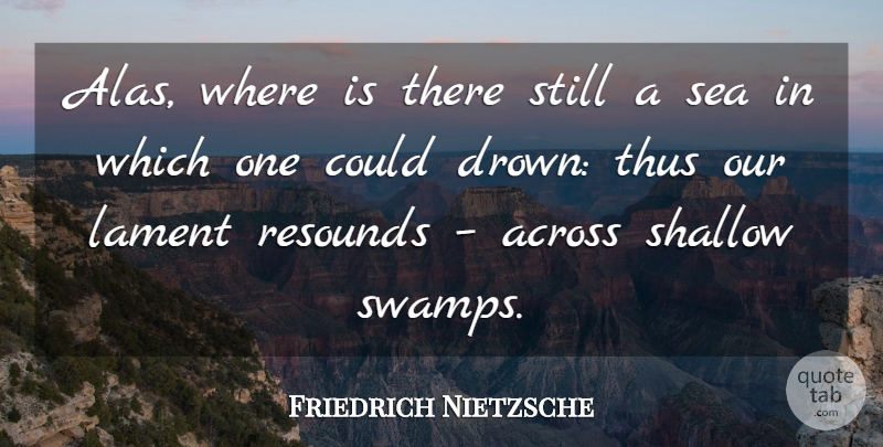 Friedrich Nietzsche Quote About Sea, Swamps, Shallow: Alas Where Is There Still...