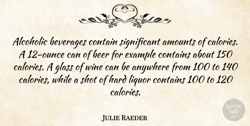 Julie Raeder Quote About Anywhere, Beer, Beverages, Contain, Contains: Alcoholic Beverages Contain Significant Amounts...