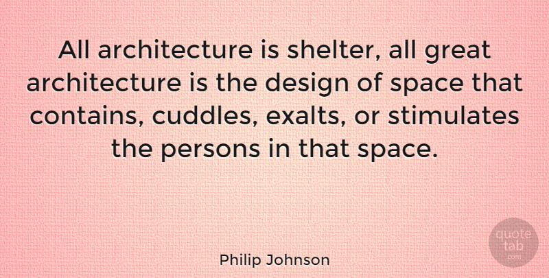 Philip Johnson Quote About Badass, Bad Ass, Space: All Architecture Is Shelter All...