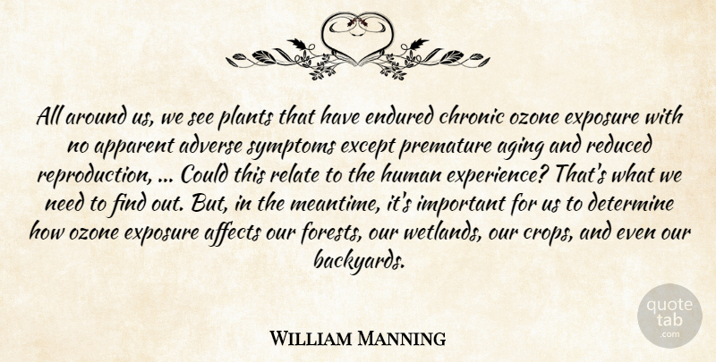 William Manning Quote About Adverse, Affects, Aging, Apparent, Chronic: All Around Us We See...