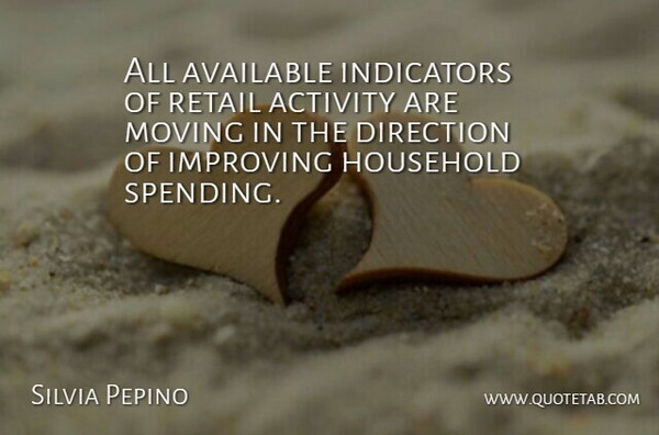 Silvia Pepino Quote About Activity, Available, Direction, Household, Improving: All Available Indicators Of Retail...